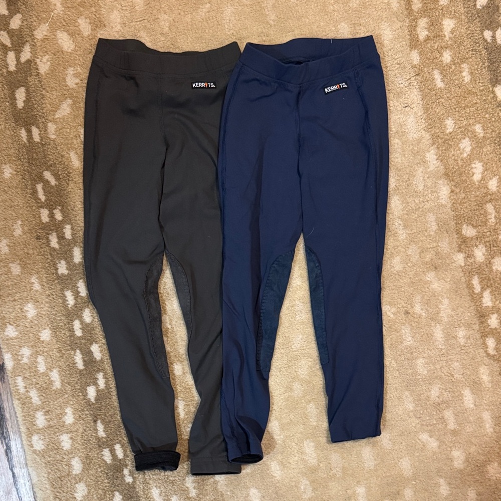 Kids Equestrian riding Leggings - Black and Navy